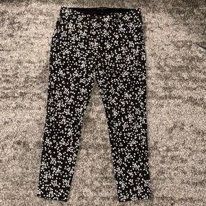 Banana Republic Sloan Stretchy Pants, Dark Green Flower Pattern, Size 2